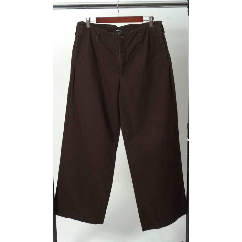 J. Peterman Brown Cotton Blend High Waist Wide Leg Pants Size 14